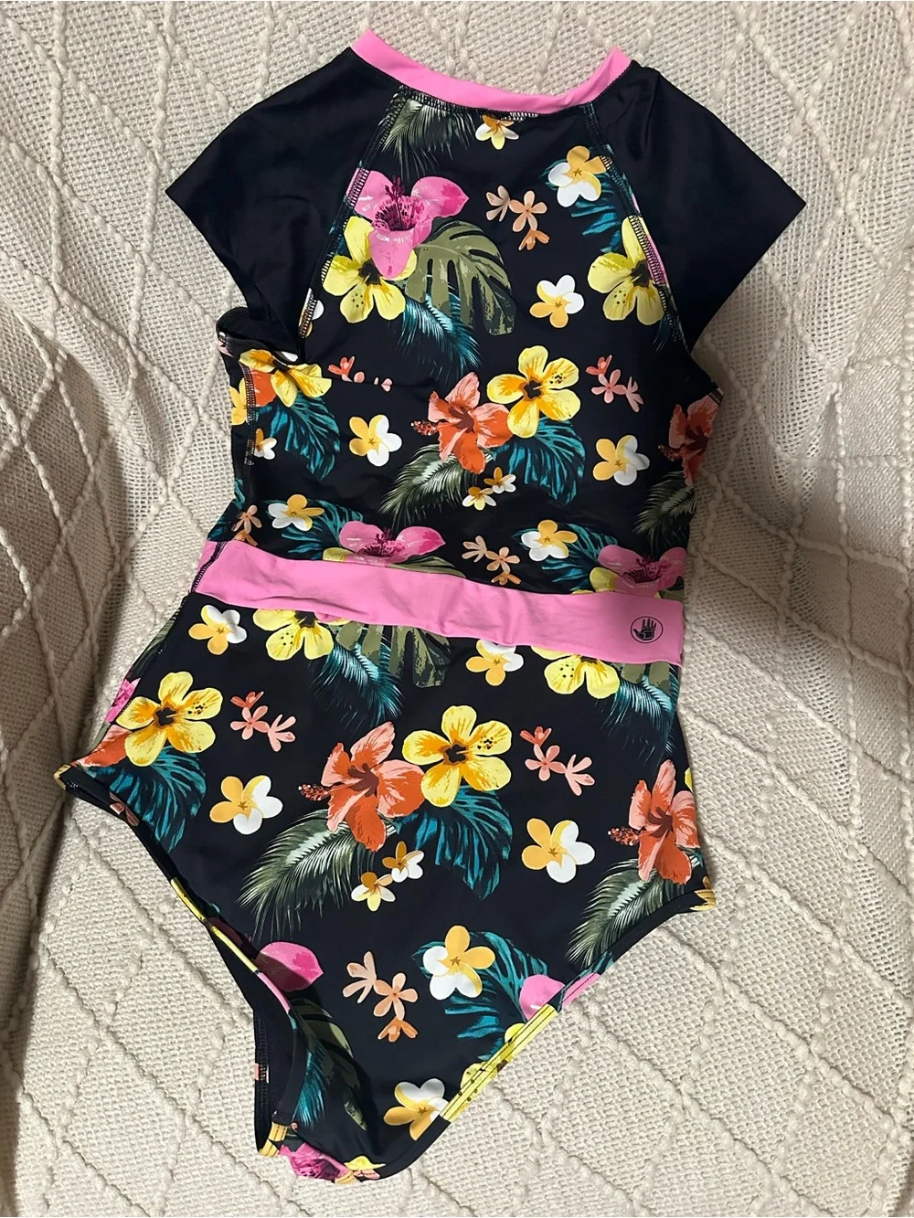 Women’s stand-up paddle board Tropical Floral One-Piece Swimsuit bathing suit L